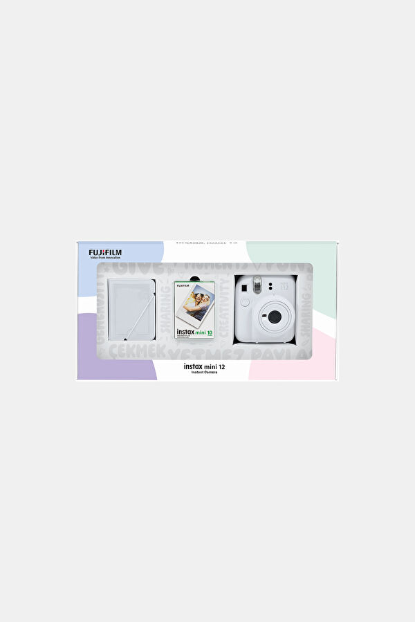 Instax Mini 12 Clay Whıte Mini Bundle Fotoğraf Makinesi