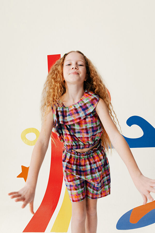 Multicolored Colorful Kids Blouse