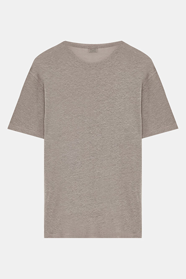 Mink Crew Neck Printed Linen Men's T-Shirt 2