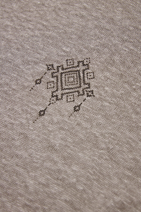 Mink Crew Neck Printed Linen Men's T-Shirt 4