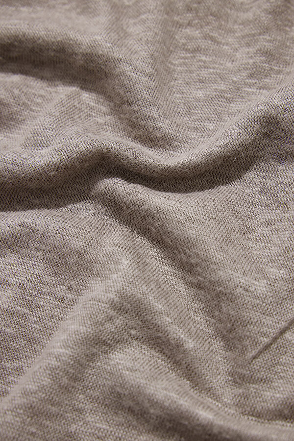 Mink Crew Neck Printed Linen Men's T-Shirt 5