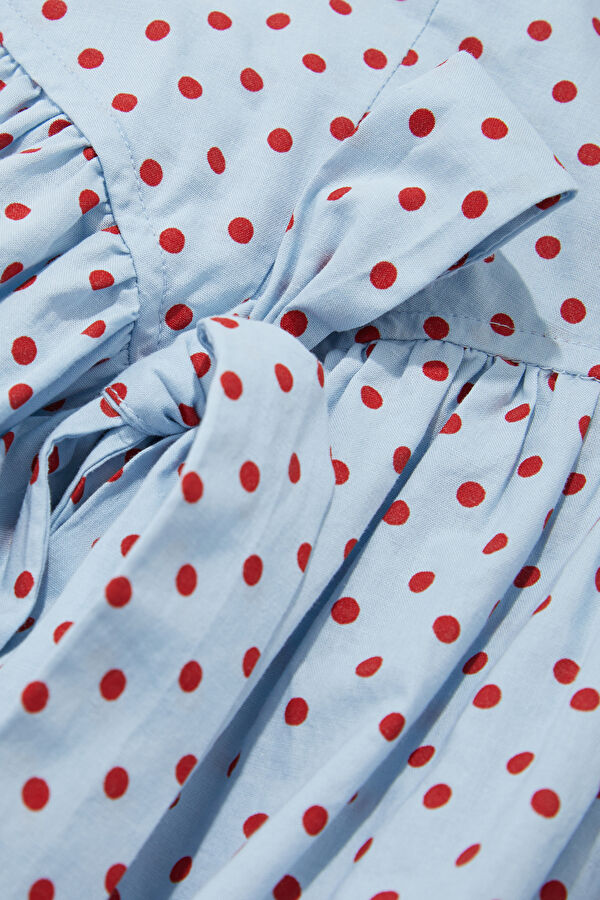 Blue Patterned Midi Women's Dress 3