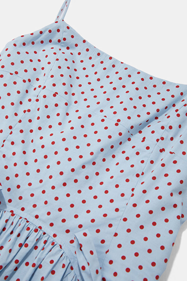 Blue Patterned Midi Women's Dress 4