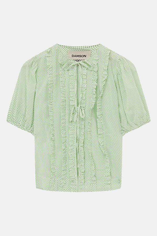 Green Short Sleeve Blouse 3