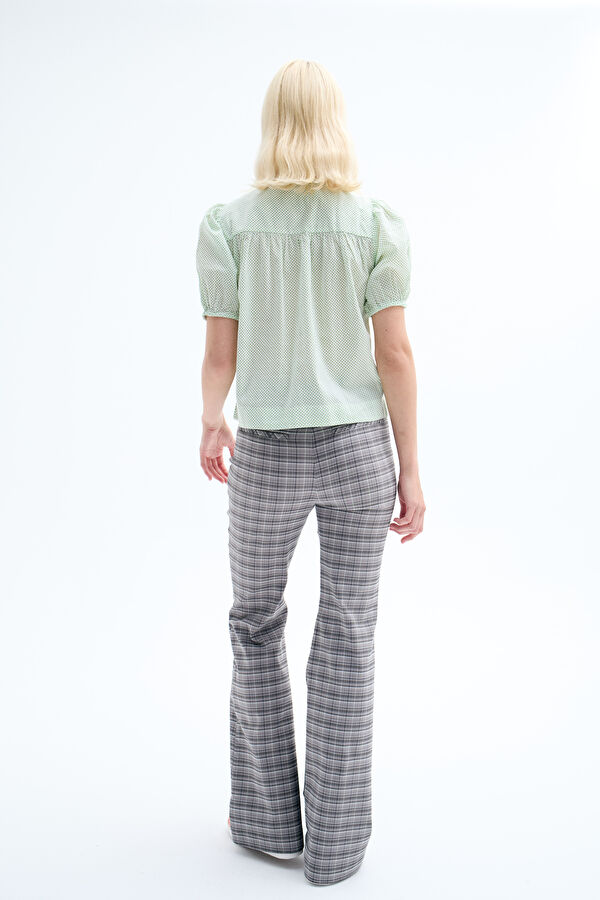 Green Short Sleeve Blouse 2