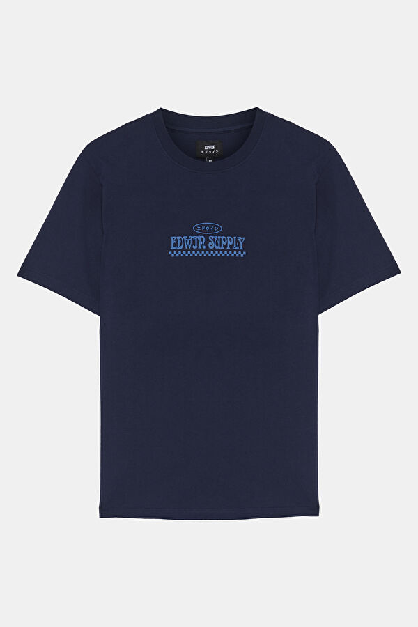 Relax Fit Navy Blue Printed Tshirt