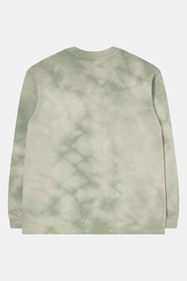 Haki Relax Kalıp Bisiklet Yaka Erkek Sweatshirt 2