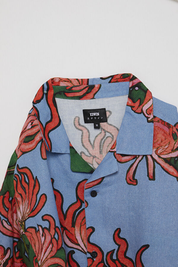 Kiku Relax Fit Multicolored Patterned Retro Linen Cotton Men's Shirt 5