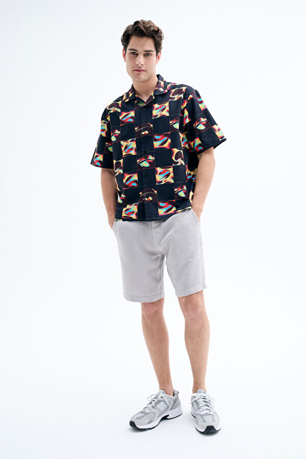 Saike Check Relax Patterned Retro Men's Shirt