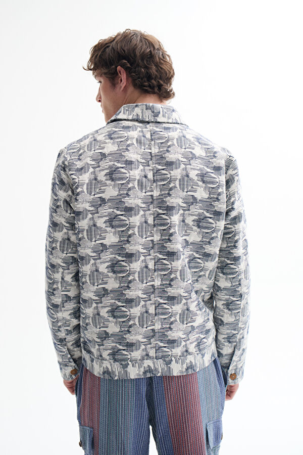 Relax Fit Multicolor Design Filled Jacket 3