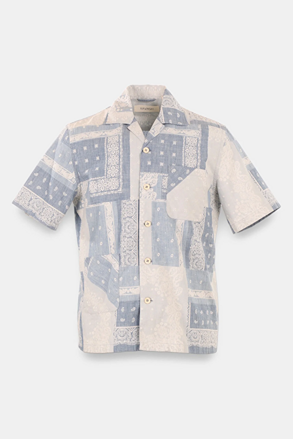 Relax Fit Multicolor Design Filled Retro Shirt