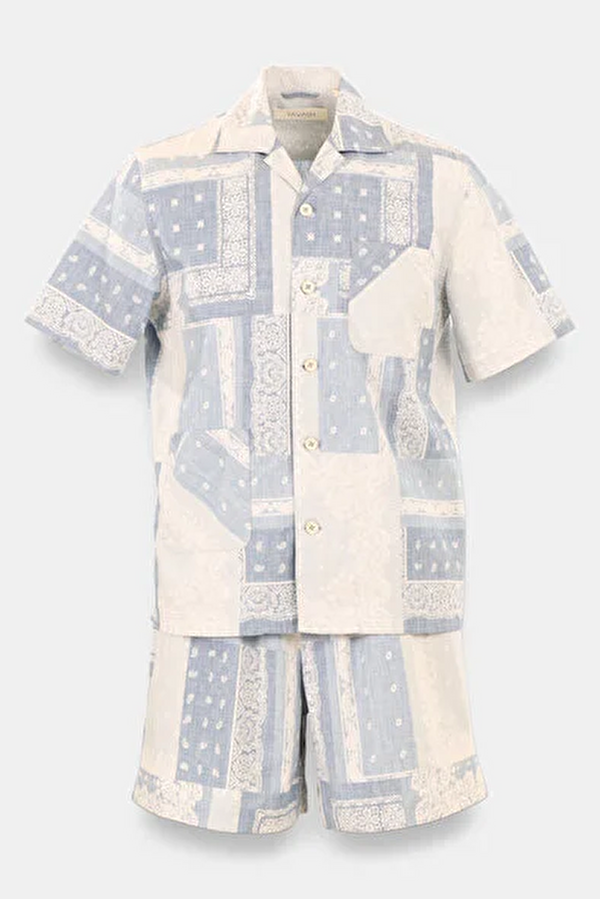 Relax Fit Multicolor Design Filled Retro Shirt 3