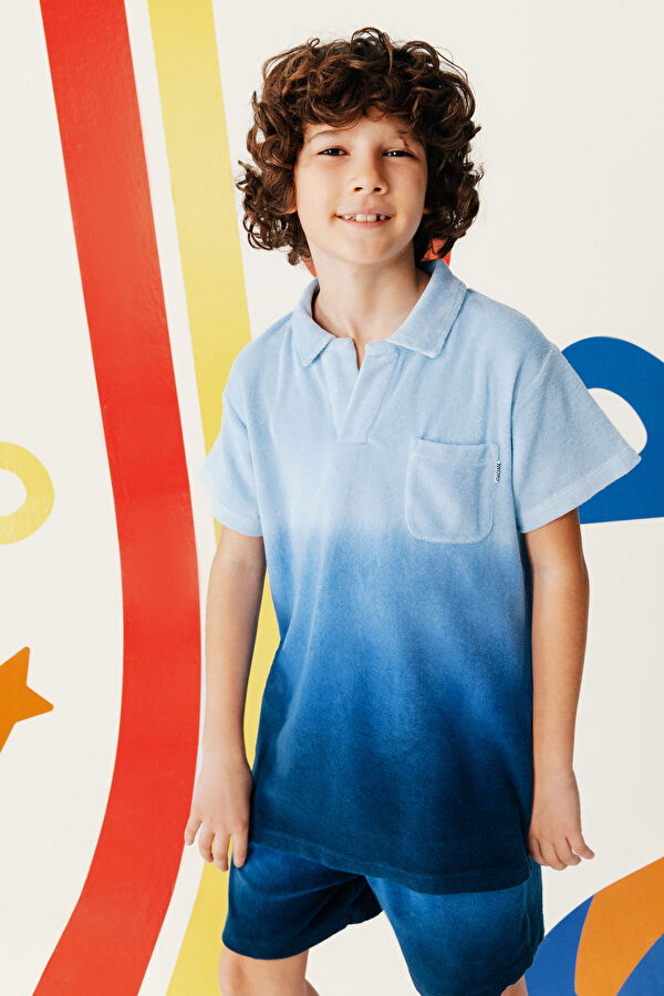 Blue Polo Collar Kids T-Shirt