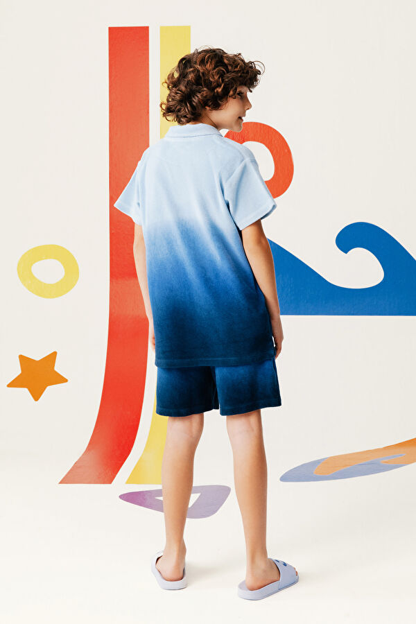 Blue Polo Collar Kids T-Shirt 2