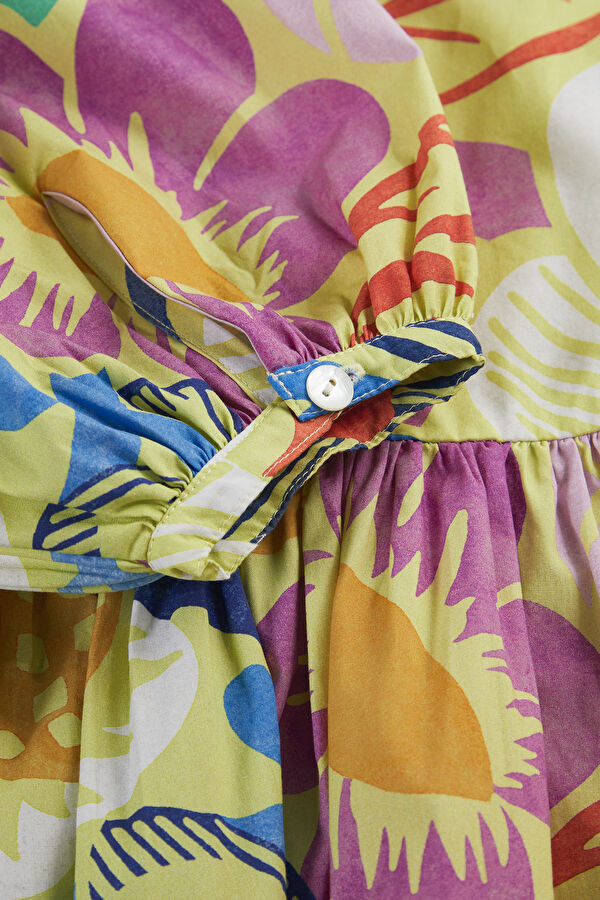 Multicolored Patterned Midi Kids Dress 7