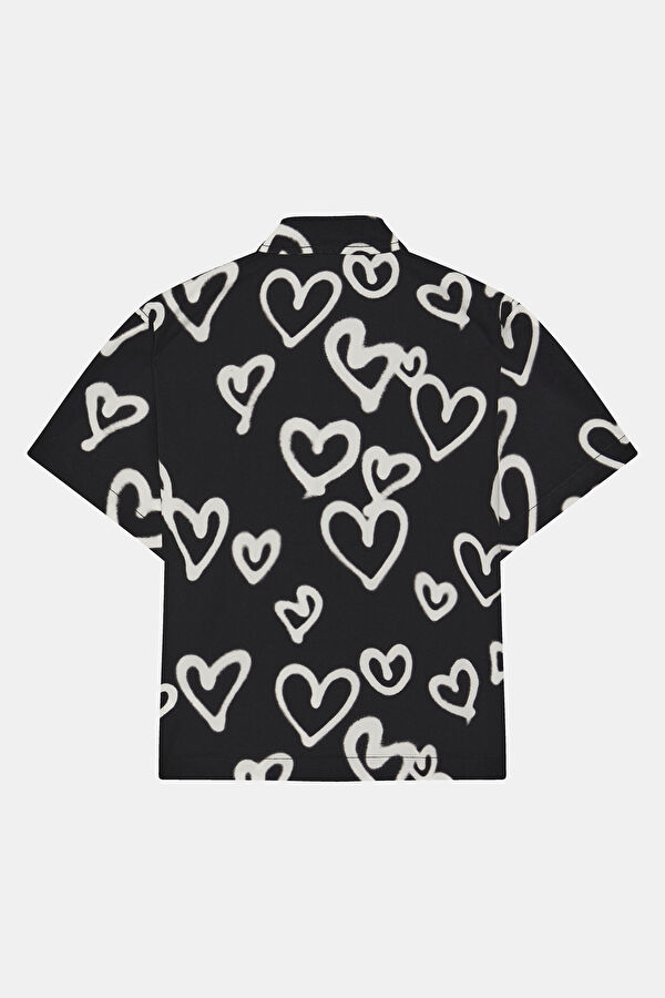 Relax Kalıp Siyah Desenli Çocuk T-Shirt 2