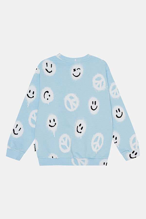 Light Blue Crew Neck Kids Sweatshirt 2