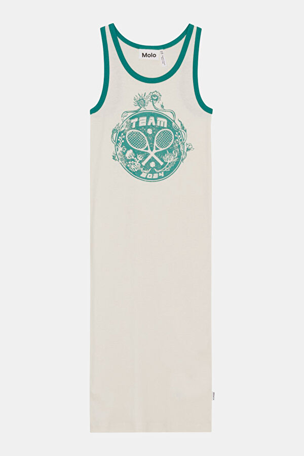 White Patterned Maxi Kids Dress 3