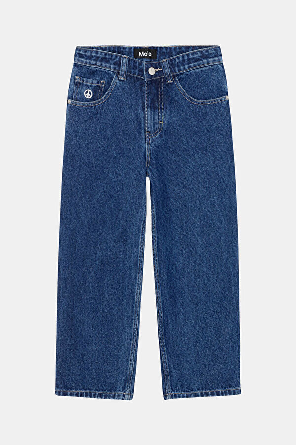 Blue Straight Leg Kids Pants 3