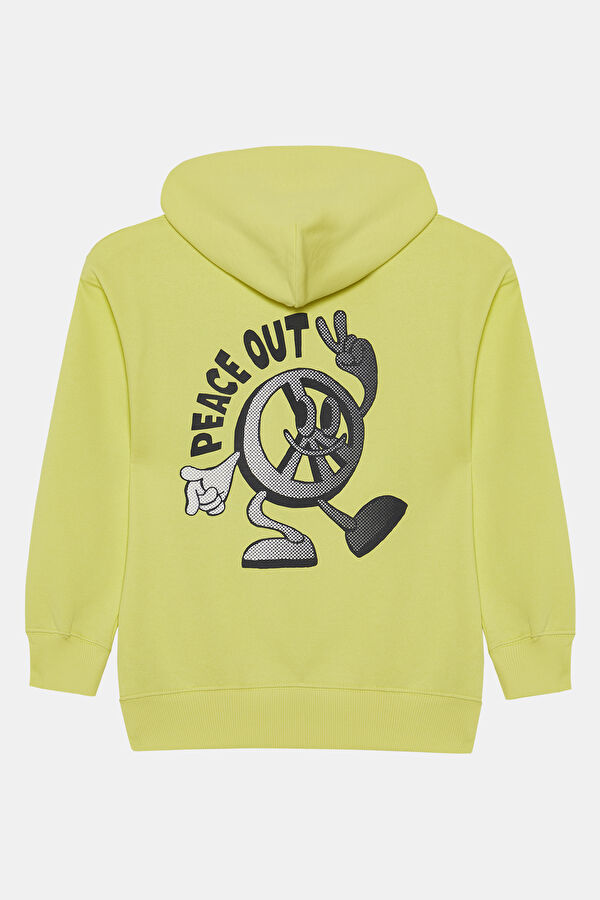 Açık Sarı Kapuşonlu Çocuk Sweatshirt 3