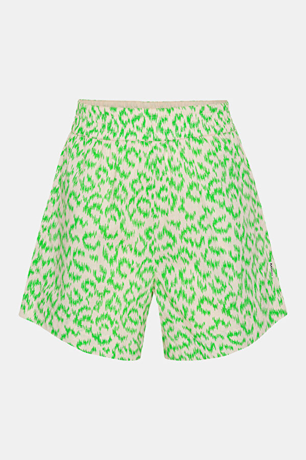 Cream Patterned Kids Shorts