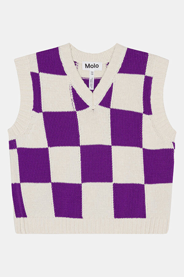 Unisex Purple Patterned Kids Vest 4