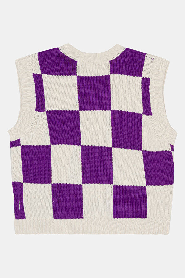 Unisex Purple Patterned Kids Vest 5