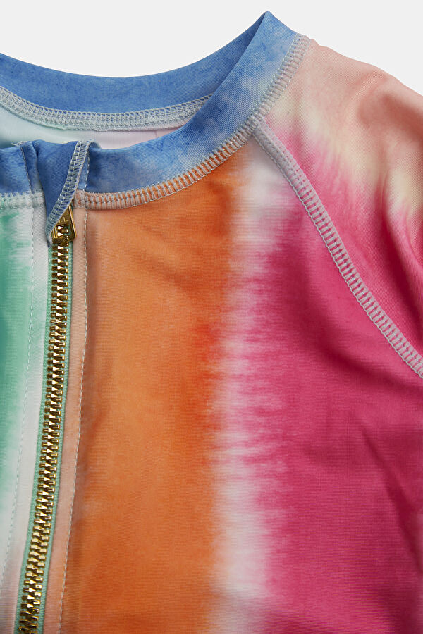 Multicolor Design Filled Basic / round neckline Swimsuit 3