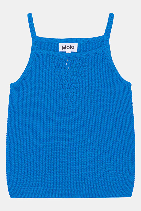 Blue Sleeveless Suspender Blouse