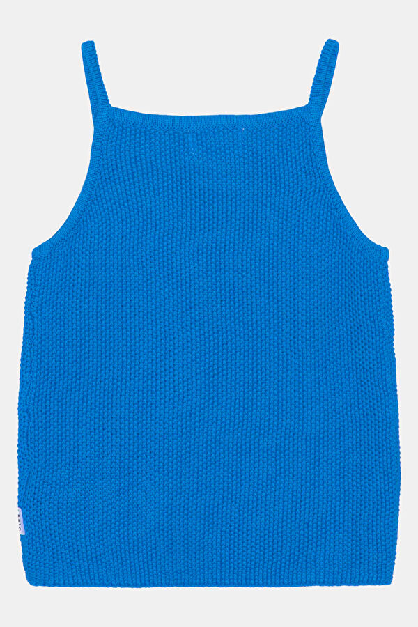 Blue Sleeveless Suspender Blouse 2