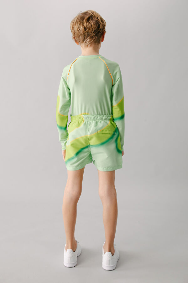 Light Green Design Filled Swimsuit 2