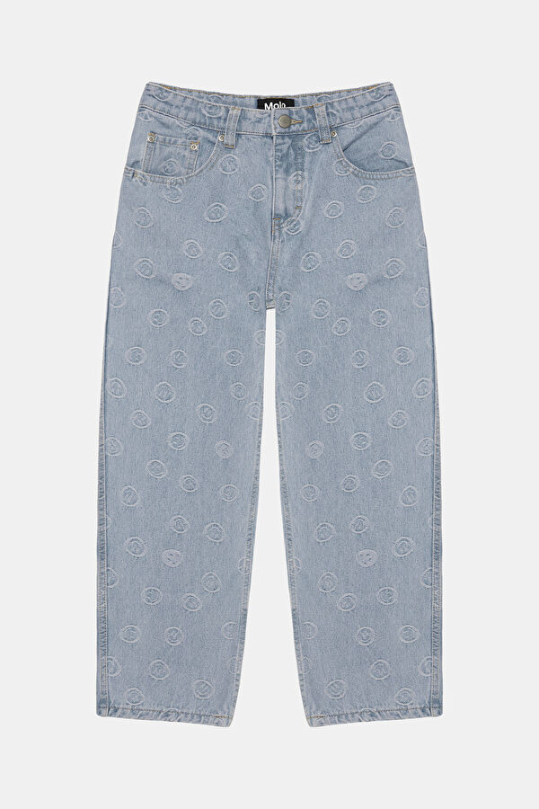 Light Blue Straight Leg Kids Pants 3