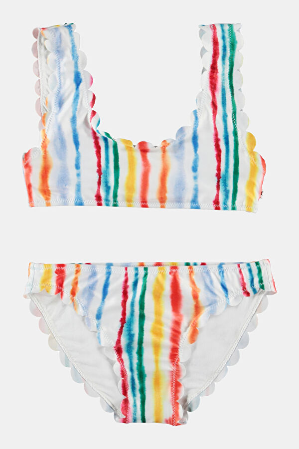 Çok Renkli Çizgili Desenli Bikini
