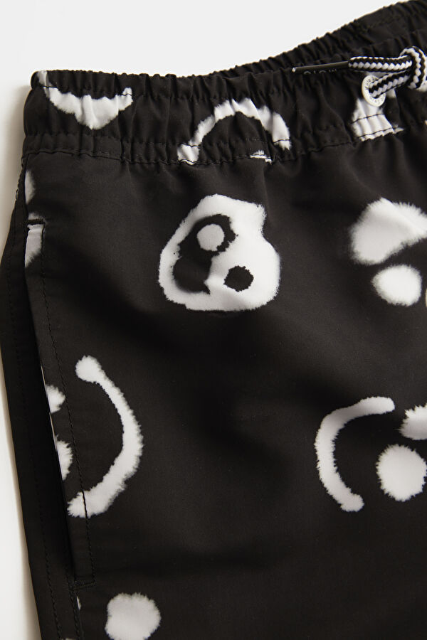 Black Patterned Kids Swimsuit 6