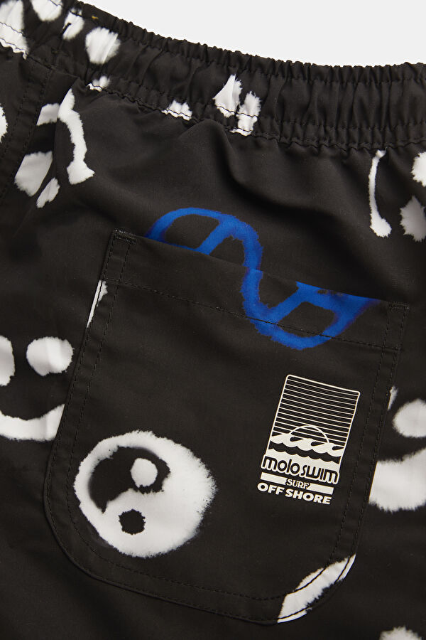 Black Patterned Kids Swimsuit 7