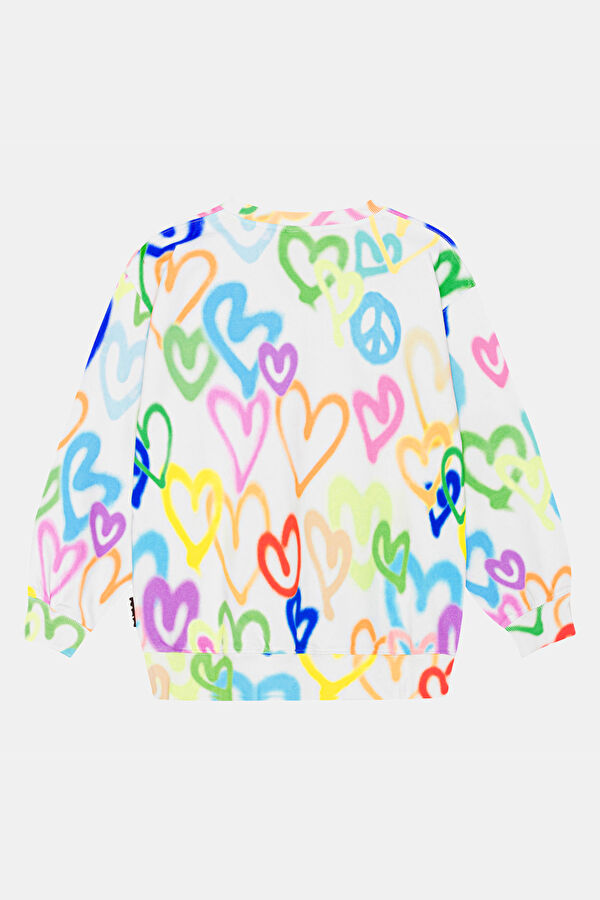 Multicolor Design Filled Bicycle Collar Sweatshirt 2