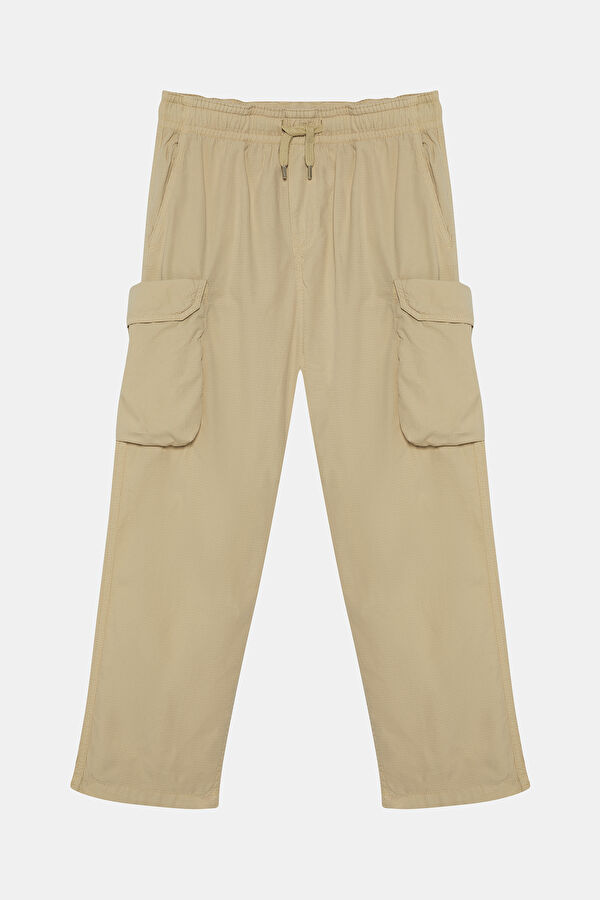 Relax Fit Cream Straight Leg Kids' Sports Pants 3