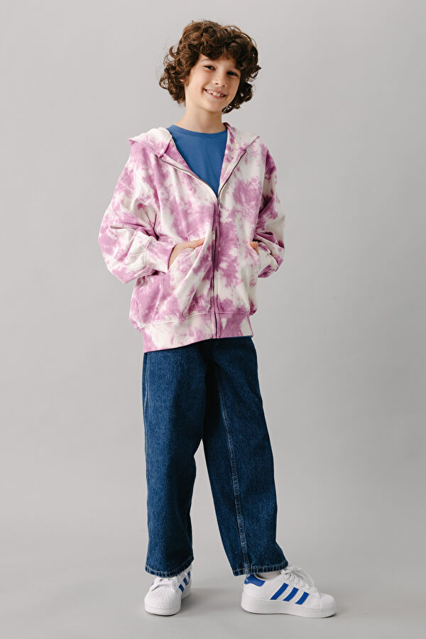 Pembe Kapuşonlu Çocuk Sweatshirt 2