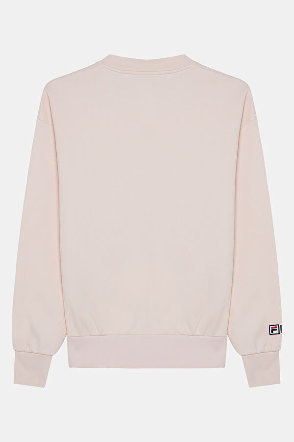 Açık Pembe Relax Kalıp Bisiklet Yaka Kadın Sweatshirt 2