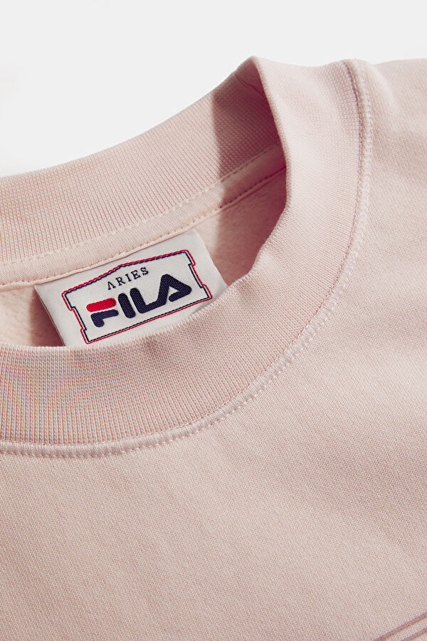 Açık Pembe Relax Kalıp Bisiklet Yaka Kadın Sweatshirt 3