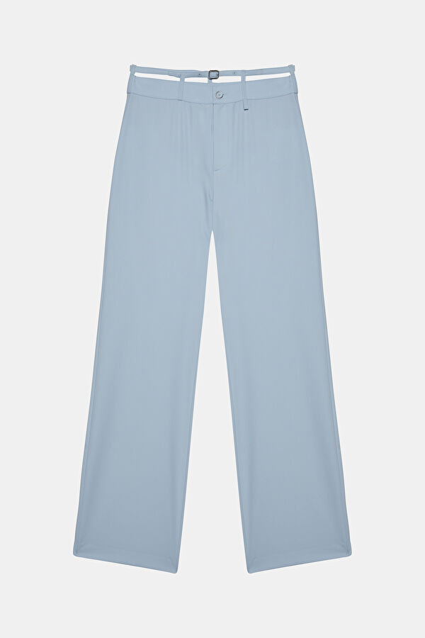 Blue Wide Leg Women's Trousers