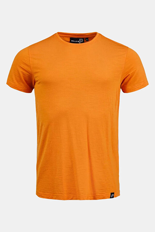 Turuncu Bisiklet Yaka Erkek T-Shirt