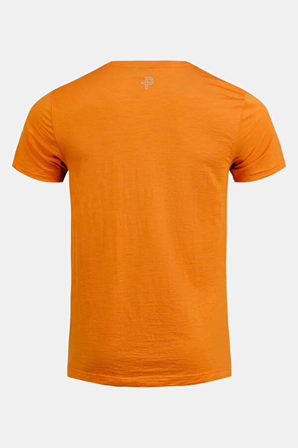 Turuncu Bisiklet Yaka Erkek T-Shirt 2