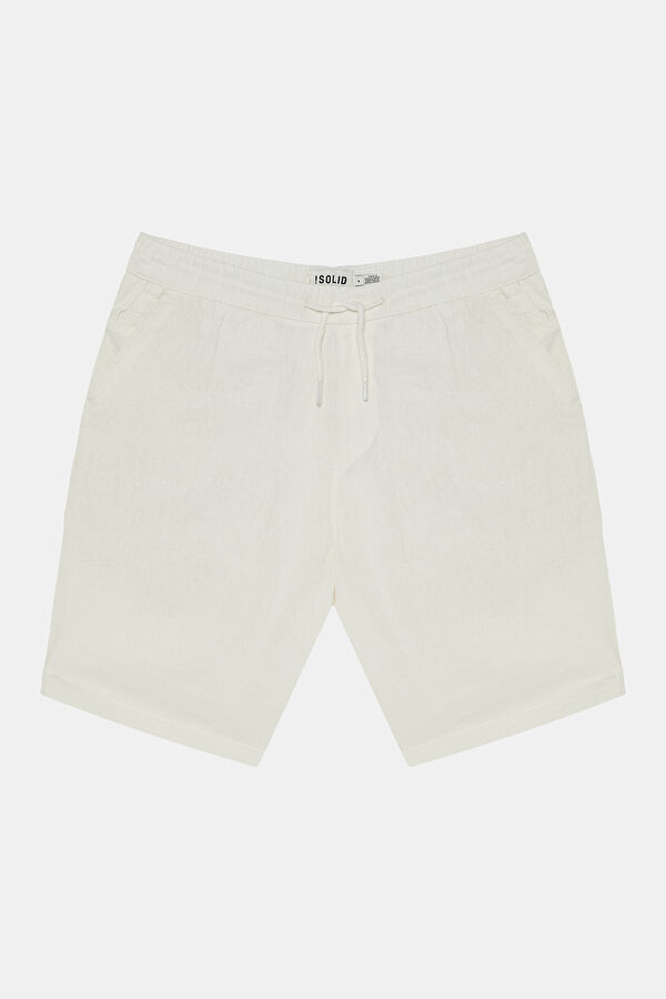 Ecru Linen Viscose Shorts