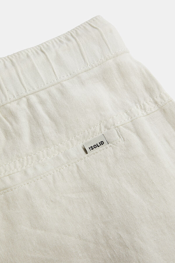 Ecru Linen Viscose Shorts 5