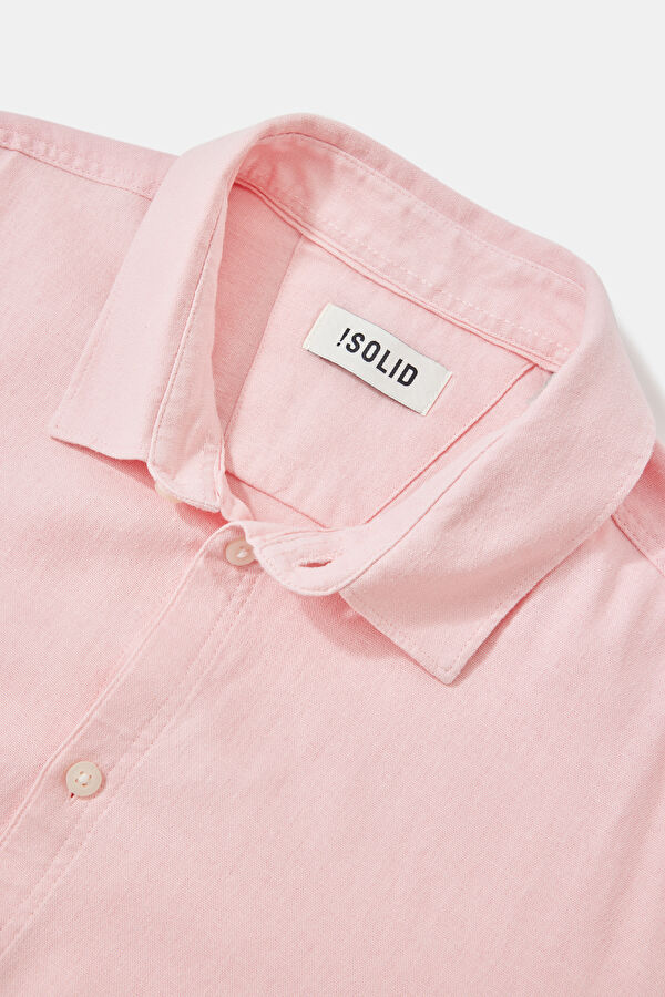 Relax Fit Pink Linen Men's Shirt 3