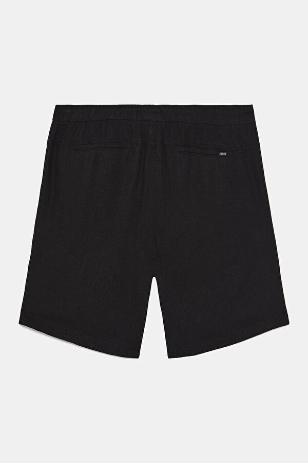 Black Linen Viscose Shorts 2