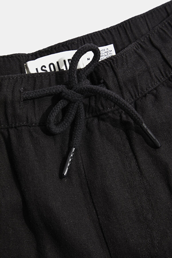 Black Linen Viscose Shorts 3