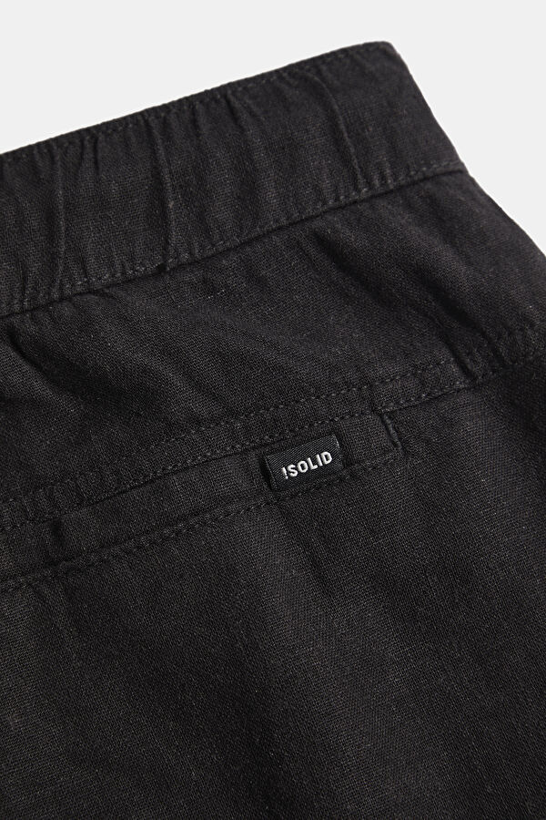 Black Linen Viscose Shorts 5