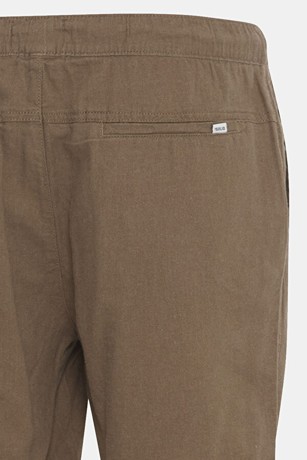 Coffee Linen Viscose Shorts 3